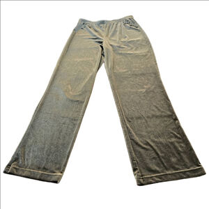 Women's Apostrophe Olive Green Velour Straight Leg Pants Size M